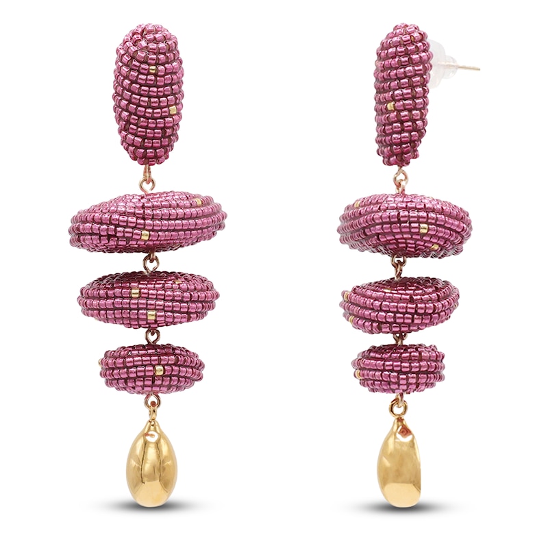 Main Image 2 of Susana Vega Ameli Earrings with Plum Glass Beads