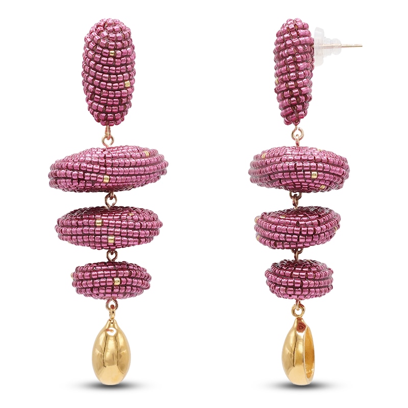 Main Image 3 of Susana Vega Ameli Earrings with Plum Glass Beads