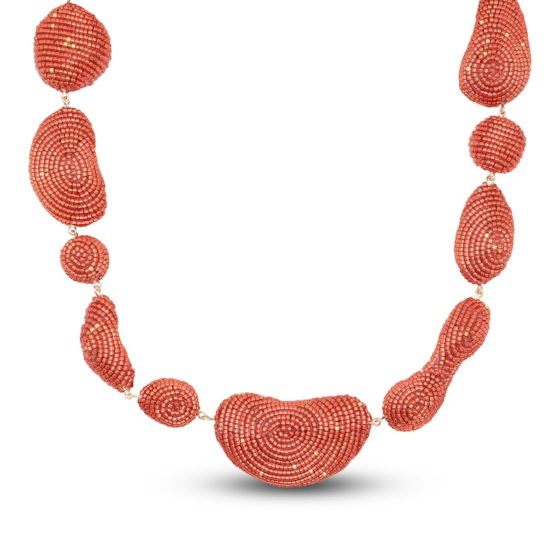 Main Image 2 of Susana Vega Costa Choker Necklace with Red Glass Beads 22"
