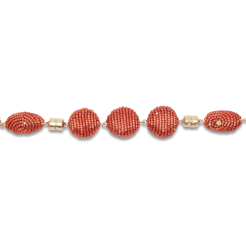 Main Image 3 of Susana Vega Costa Choker Necklace with Red Glass Beads 22"