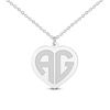Thumbnail Image 1 of Initial Heart Necklace 10K White Gold 18"