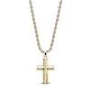 Thumbnail Image 1 of Men's Beveled Cross Necklace Yellow Ion-Plated Stainless Steel 22"