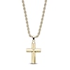Thumbnail Image 2 of Men's Beveled Cross Necklace Yellow Ion-Plated Stainless Steel 22"