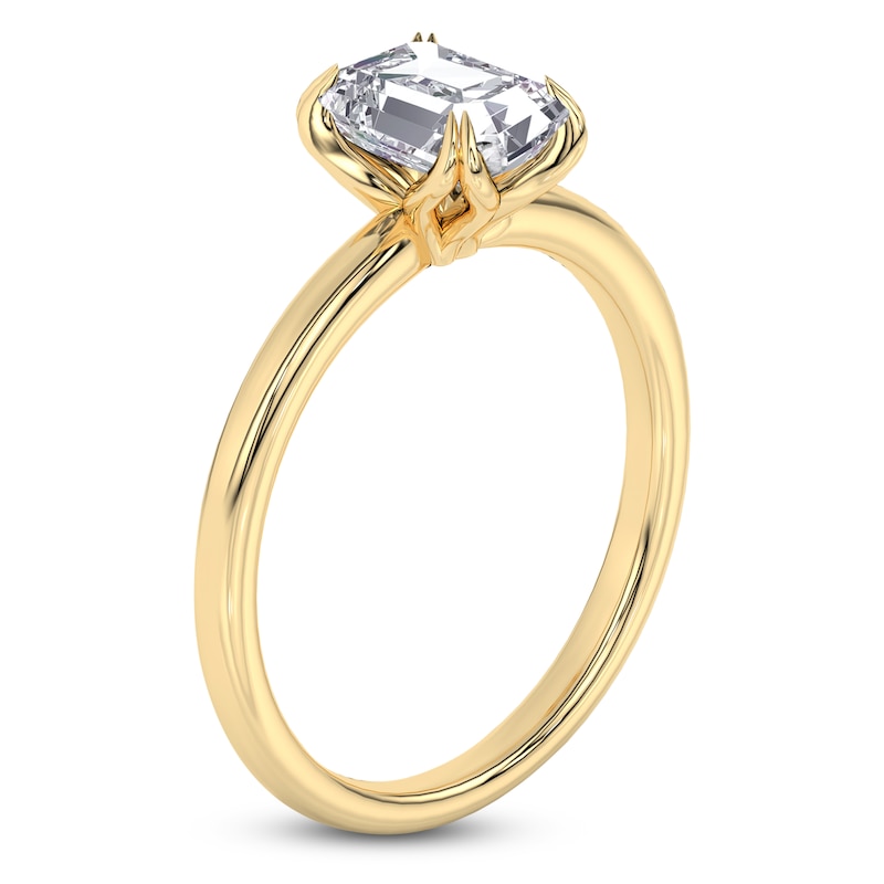 Main Image 2 of Certified Emerald-Cut Diamond Solitaire Engagement Ring 1-1/2 ct tw 18K Yellow Gold (SI2/G)
