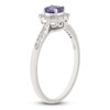 Thumbnail Image 2 of Natural Tanzanite & Diamond Halo Ring 1/6 ct tw 10K White Gold