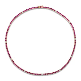 Le Vian Natural Ruby Necklace 1-1/4 ct tw Diamonds 14K Honey Gold 17"