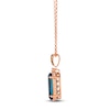 Thumbnail Image 2 of Le Vian Silhouette Oval-Cut Natural Blue Topaz Necklace 1/6 ct tw Diamonds 14K Strawberry Gold 19"