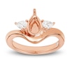Thumbnail Image 3 of Storied Diamond Desert Sands of Eternity Pear-Shaped Three-Stone Engagement Ring Setting 3/8 ct tw 18K Rose Gold