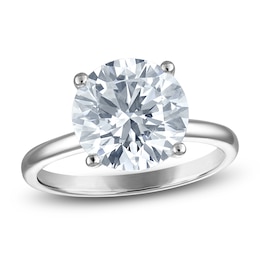 Round-Cut Lab-Grown Diamond Solitaire Engagement Ring 4 ct tw 14K White Gold (VS2/F)