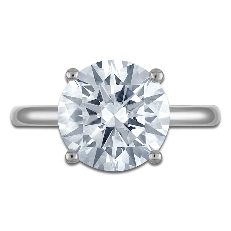 Main Image 3 of Round-Cut Lab-Grown Diamond Solitaire Engagement Ring 4 ct tw 14K White Gold (VS2/F)