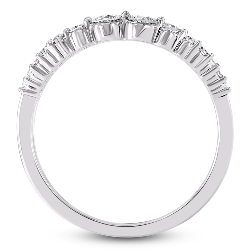 Main Image 2 of Brilliant Moments Three-Row Graduated Diamond Ring 1 ct tw 14K White Gold