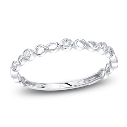Shy Creation Diamond Infinity Ring 1/20 ct tw 14K White Gold SC22010047