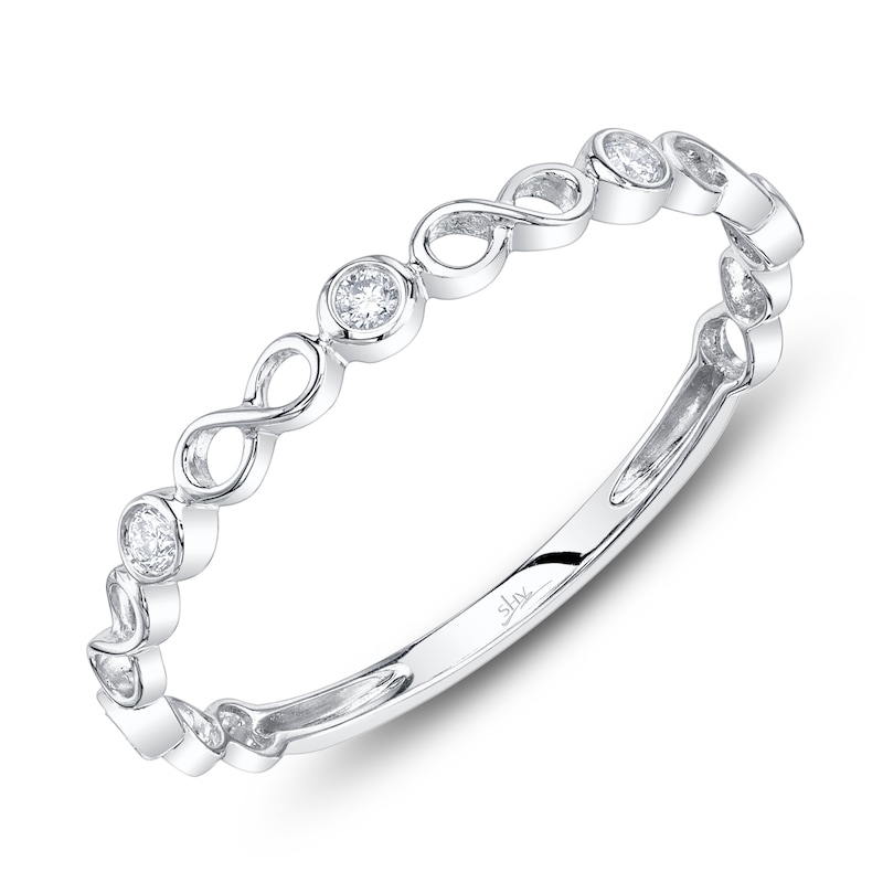Main Image 2 of Shy Creation Diamond Infinity Ring 1/20 ct tw 14K White Gold SC22010047