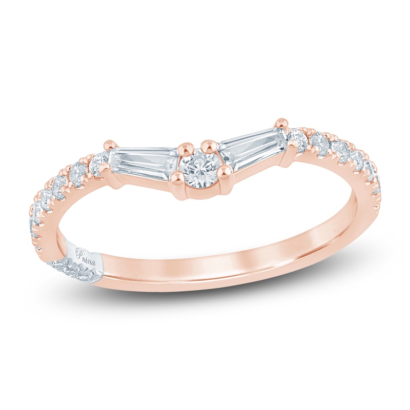 Main Image 1 of Pnina Tornai Baguette & Round-Cut Lab-Grown Diamond Contour Anniversary Ring 1/2 ct tw 14K Rose Gold
