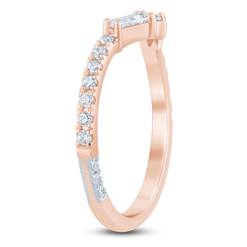 Main Image 2 of Pnina Tornai Baguette & Round-Cut Lab-Grown Diamond Contour Anniversary Ring 1/2 ct tw 14K Rose Gold