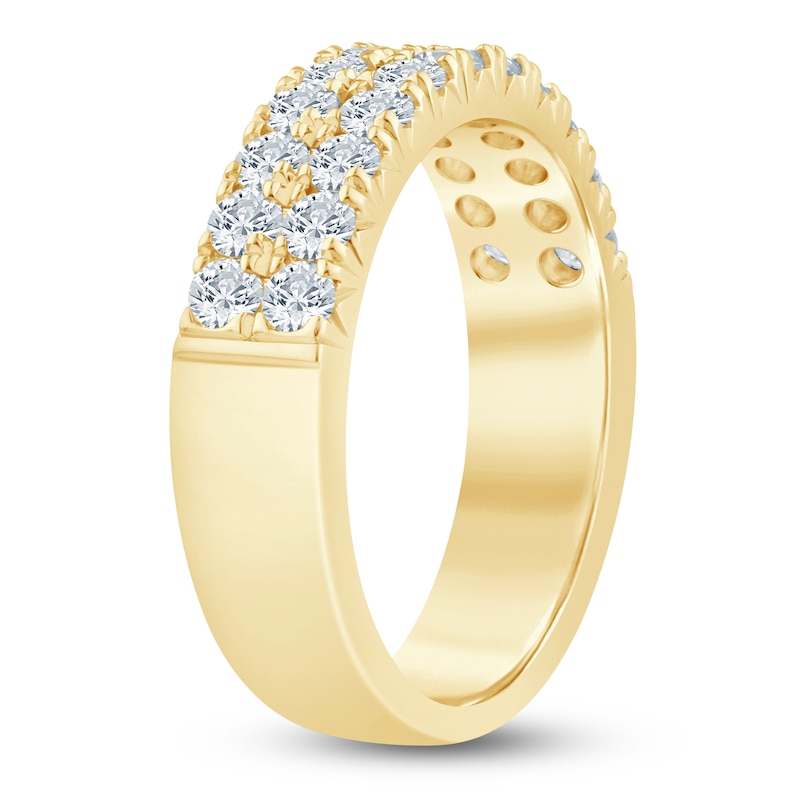Main Image 2 of Lab-Grown Diamond Two-Row Anniversary Ring 1 ct tw 14K Yellow Gold