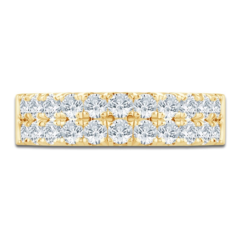 Main Image 3 of Lab-Grown Diamond Two-Row Anniversary Ring 1 ct tw 14K Yellow Gold
