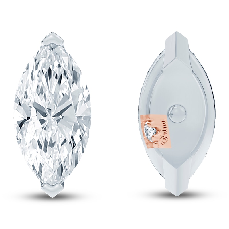 Main Image 4 of Pnina Tornai Marquise-Cut Lab-Grown Diamond Solitaire Stud Earrings 1 ct tw 14K White Gold (VS2/F)