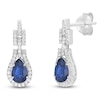 Thumbnail Image 2 of Pear-Shaped Natural Blue Sapphire & Diamond Drop Earrings 1/4 ct tw 10K White Gold