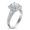 Thumbnail Image 2 of Brilliant Moments Certified Radiant-Cut Double Halo Engagement Ring 1-1/5 ct tw 14K White Gold