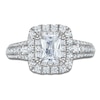 Thumbnail Image 3 of Brilliant Moments Certified Radiant-Cut Double Halo Engagement Ring 1-1/5 ct tw 14K White Gold