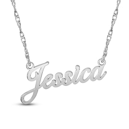 Script Name Necklace 10K White Gold 18"