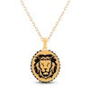 Thumbnail Image 1 of Men's Black Diamond Lion Necklace 1 ct tw 10K Yellow Gold 20"