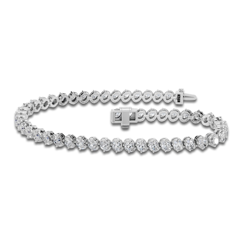 Main Image 1 of Jared Signature Oval-Cut Lab-Grown Diamond Tennis Bracelet 5 ct tw 14K White Gold 7"