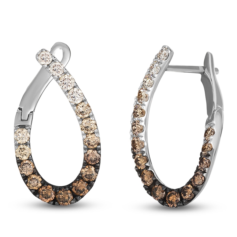 Main Image 2 of Le Vian Chocolate Ombré Diamond Teardrop Twist Earrings 7/8 ct tw 14K Vanilla Gold