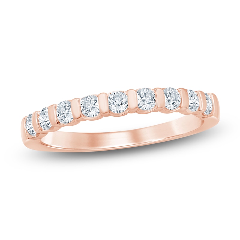 Main Image 1 of Certified Diamond Anniversary Ring 1/2 ct tw 14K Rose Gold