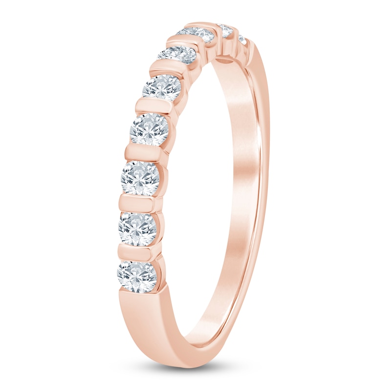 Main Image 2 of Certified Diamond Anniversary Ring 1/2 ct tw 14K Rose Gold