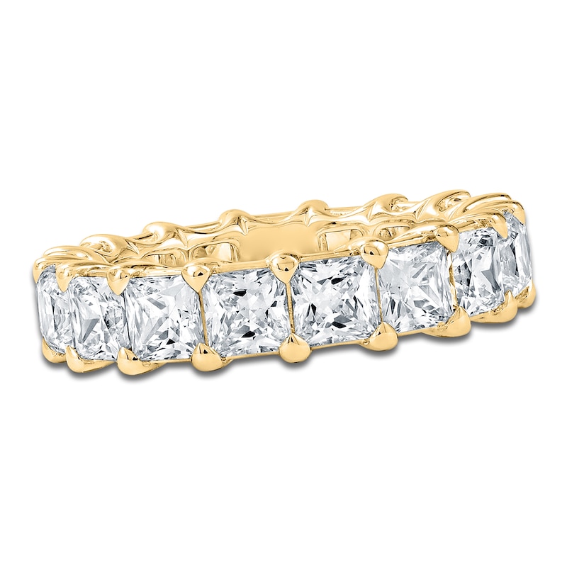 Main Image 1 of Certified Princess-Cut Diamond Eternity Band 6-3/4 to 8-5/8 ct tw 14K Yellow Gold