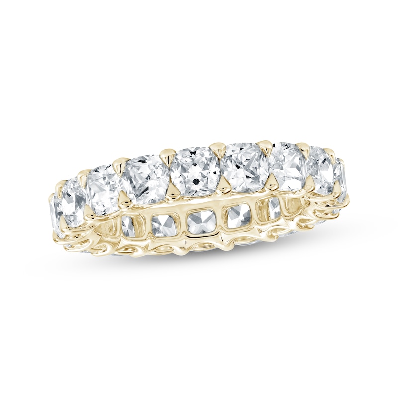Main Image 1 of Cushion-Cut Lab-Grown Diamond Eternity Band 4-7/8 to 6 ct tw 14K Yellow Gold