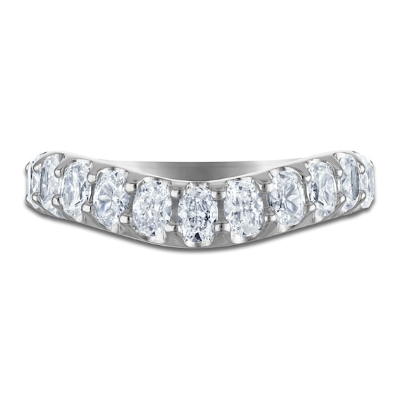 &nbsp;Vera Wang VOW Oval-Cut Lab-Grown Diamond Contour Anniversary Ring 1-1/2 ct tw 14K White Gold