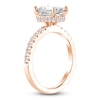 Thumbnail Image 2 of Emerald-Cut Lab-Grown Diamond Hidden Halo Engagement Ring 2-1/2 ct tw 14K Rose Gold