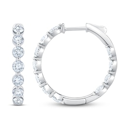 Jared Signature Lab-Grown Diamond Inside-Out Hoop Earrings 3 ct tw 14K White Gold