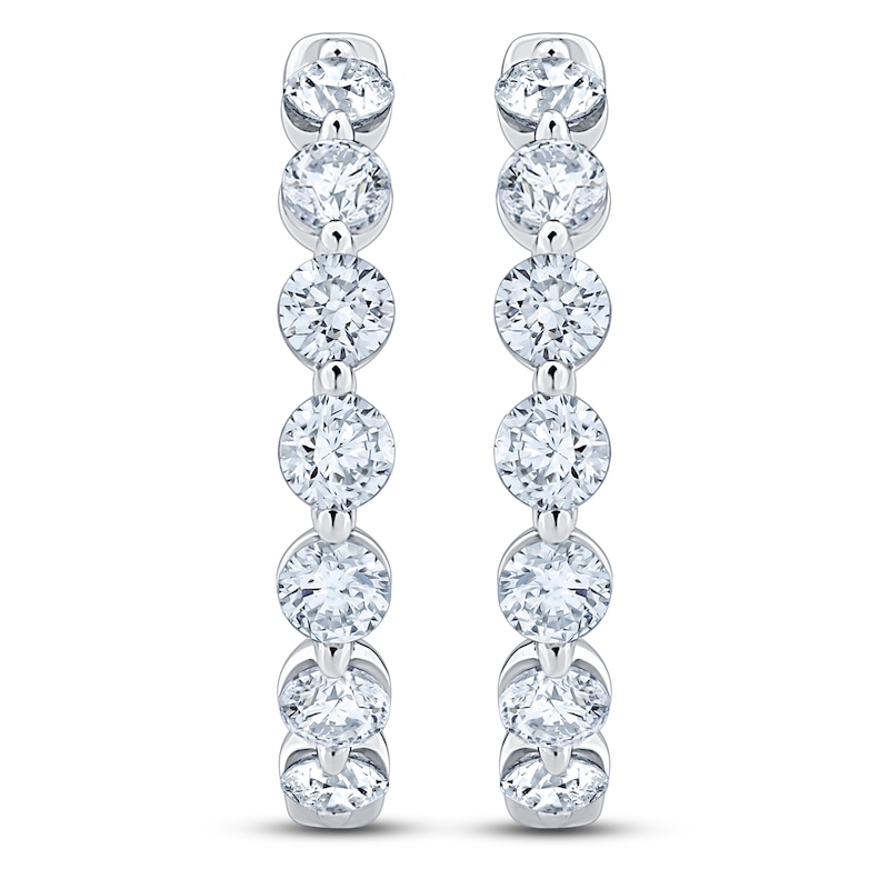 Main Image 2 of Jared Signature Lab-Grown Diamond Inside-Out Hoop Earrings 3 ct tw 14K White Gold