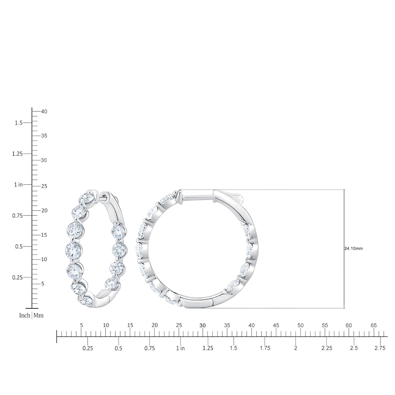 Main Image 4 of Jared Signature Lab-Grown Diamond Inside-Out Hoop Earrings 3 ct tw 14K White Gold