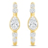 Thumbnail Image 3 of Jared Signature Bezel Collection Pear-Shaped & Round-Cut Lab-Grown Diamond Hoop Earrings 1 ct tw 14K Yellow Gold