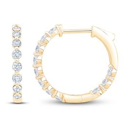 Jared Signature Lab-Grown Diamond Inside-Out Hoop Earrings 1 ct tw 14K Yellow Gold