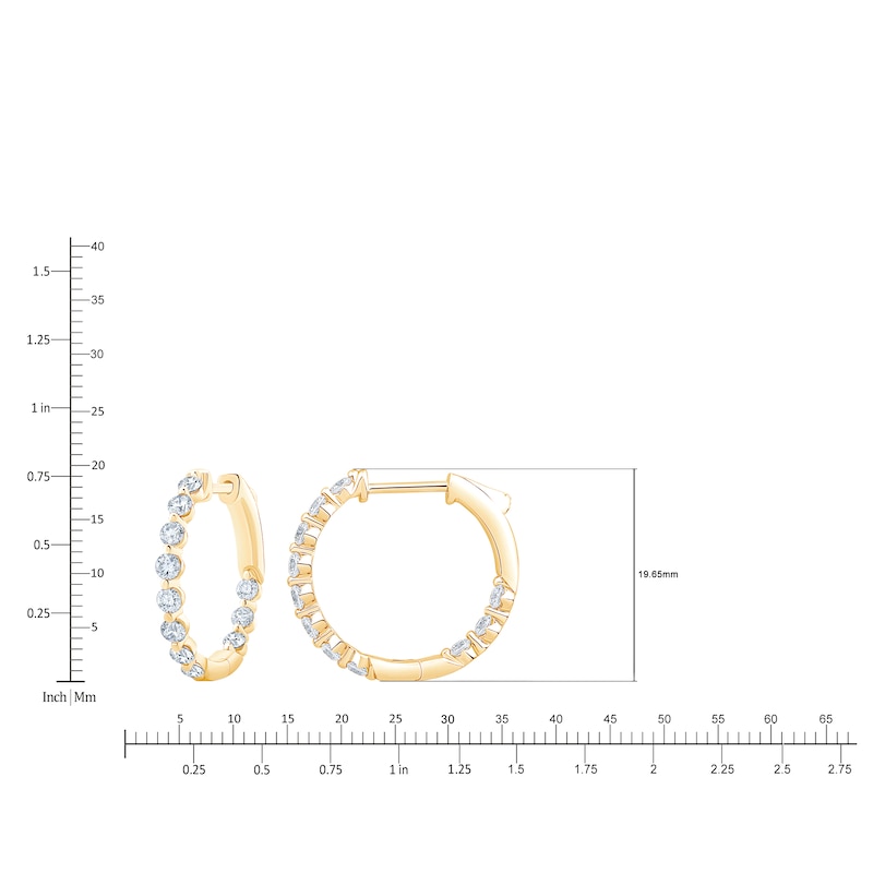 Main Image 4 of Jared Signature Lab-Grown Diamond Inside-Out Hoop Earrings 1 ct tw 14K Yellow Gold