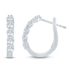 Thumbnail Image 1 of Lab-Grown&nbsp;Diamond Five-Stone U-Hoop Earrings 1 ct tw 14K White Gold
