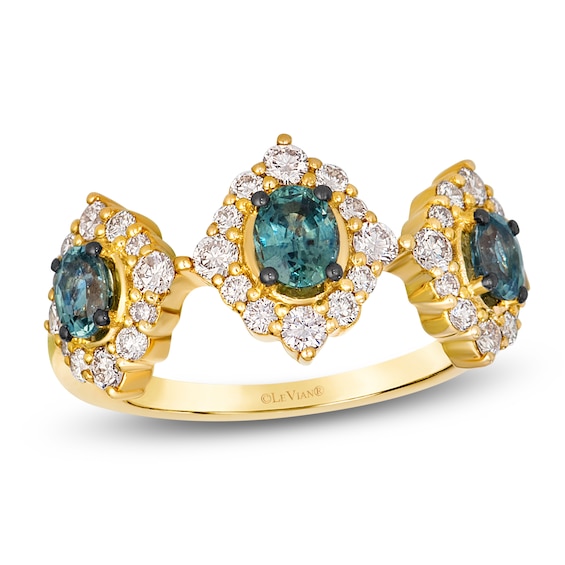 Le Vian Montana Sapphire Ombré Oval-Cut Ring 1/3 ct tw Diamonds 14K Honey Gold
