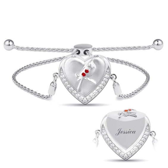 Cardinal Heart Bolo Bracelet