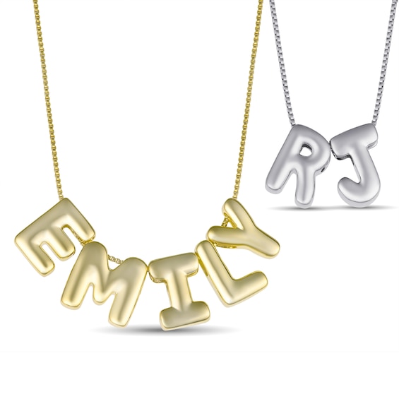 Bubble Initial or Name Necklace (1-10 Initials/Letters)