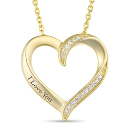 1/20 ct tw Diamond Couple's Heart Necklace