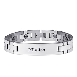 Stainless Steel Men's Engravable Link ID Bracelet