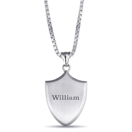 Stainless Steel Men's Shield Pendant