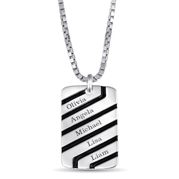 Men's Sterling Silver Dog Tag Necklace