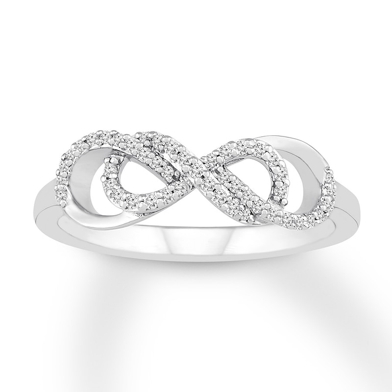 Diamond Infinity Swirl Ring 1/6 ct tw Round Sterling Silver
